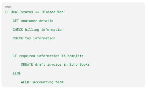 Deluge Script for Zoho